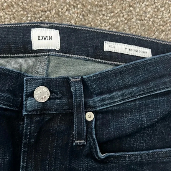 NWT Edwin Pixie 9” Mid Rise Skinny Jeans Color Legend Size 27 Anthropology - Picture 9 of 15